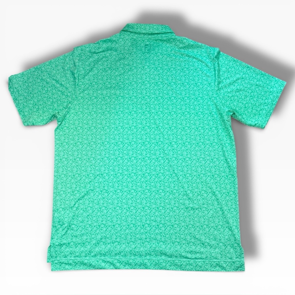 FootJoy Men's Painted Floral Lisle Self Collar Golf Polo ProDry Performance XL - Picture 2 of 10